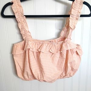 🍑Forever 21 Gingham Ruffle Crop Top🍑